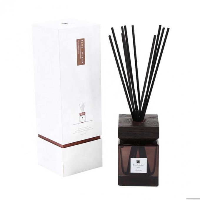 100ml 200ml Luxury Square Reed Diffuser Glass Bottle With Wooden Cap 2