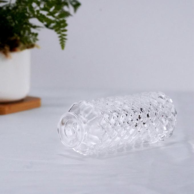Empty Grey Carving Cylindrical 150ml oil diffuser glass bottle 3