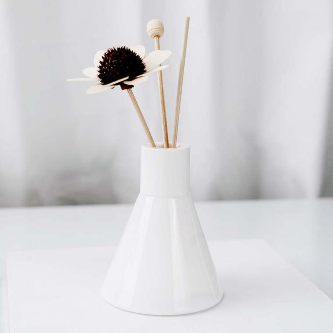 100ml White Mini Diffuser Glass Bottle With Screw Top Cap Stick Aluminum Cover 0