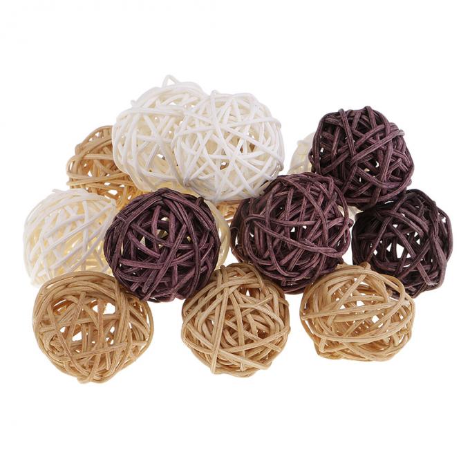 SGS Small Christmas Wicker Rattan Decorative Balls Spheres Decor Bulk 1