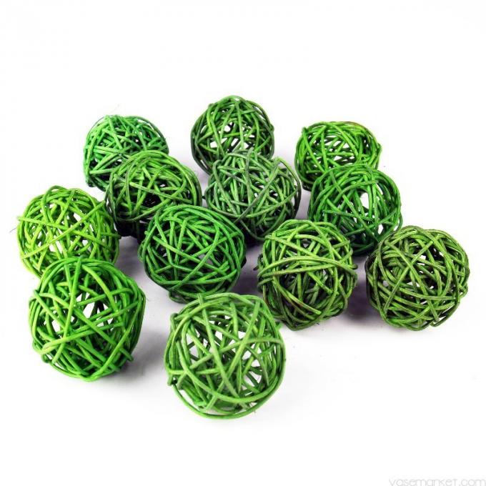 SGS Small Christmas Wicker Rattan Decorative Balls Spheres Decor Bulk 2
