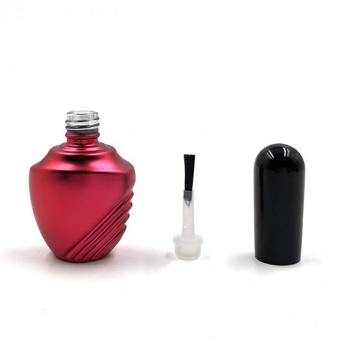 Flame Plating Frosted Red 13ml Nail Polish Glass Bottle 2