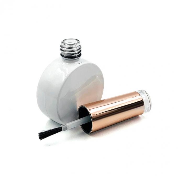12ml Flat Round Nail Polish Bottle With Brush 0