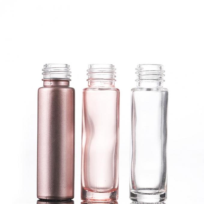 Pink Color Rose Gold Cap 10ml Glass Roller Ball Bottles 0