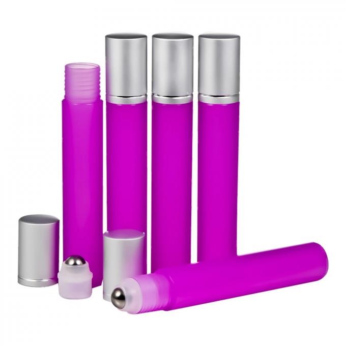 Purple Stainless Steel 10ml Glass Roll On Bottle 2