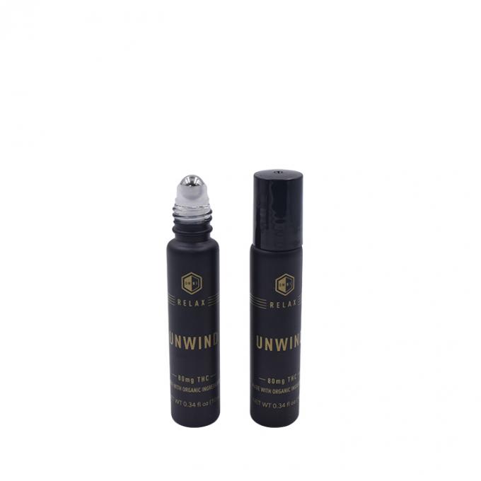 Frosted Matte Black 5ml 10ml Glass Roller Ball Bottles 1